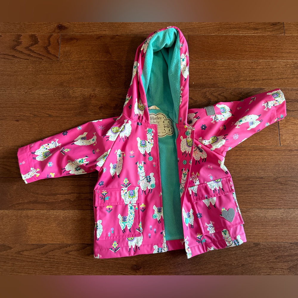 Hatley girls raincoat size 9-12 months